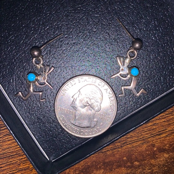 Kokopelli Turquoise Earrings - Picture 3 of 5
